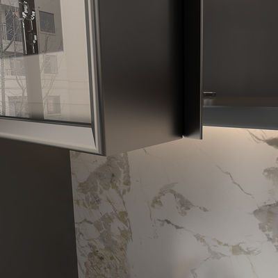 गुणवत्ता  2.4m Matte Black Aluminum Furniture Profile For Wardrobe Cabinet Door Glass फैक्टरी