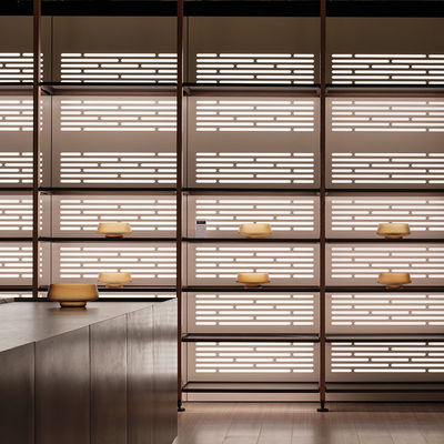 गुणवत्ता  Anodized Aluminium Home Furniture Modular Bookcase Wall System With Led Lights फैक्टरी